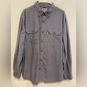 Men’s Carhartt Relaxed Fit Button Down Denim Blue Shirt. Size XL
